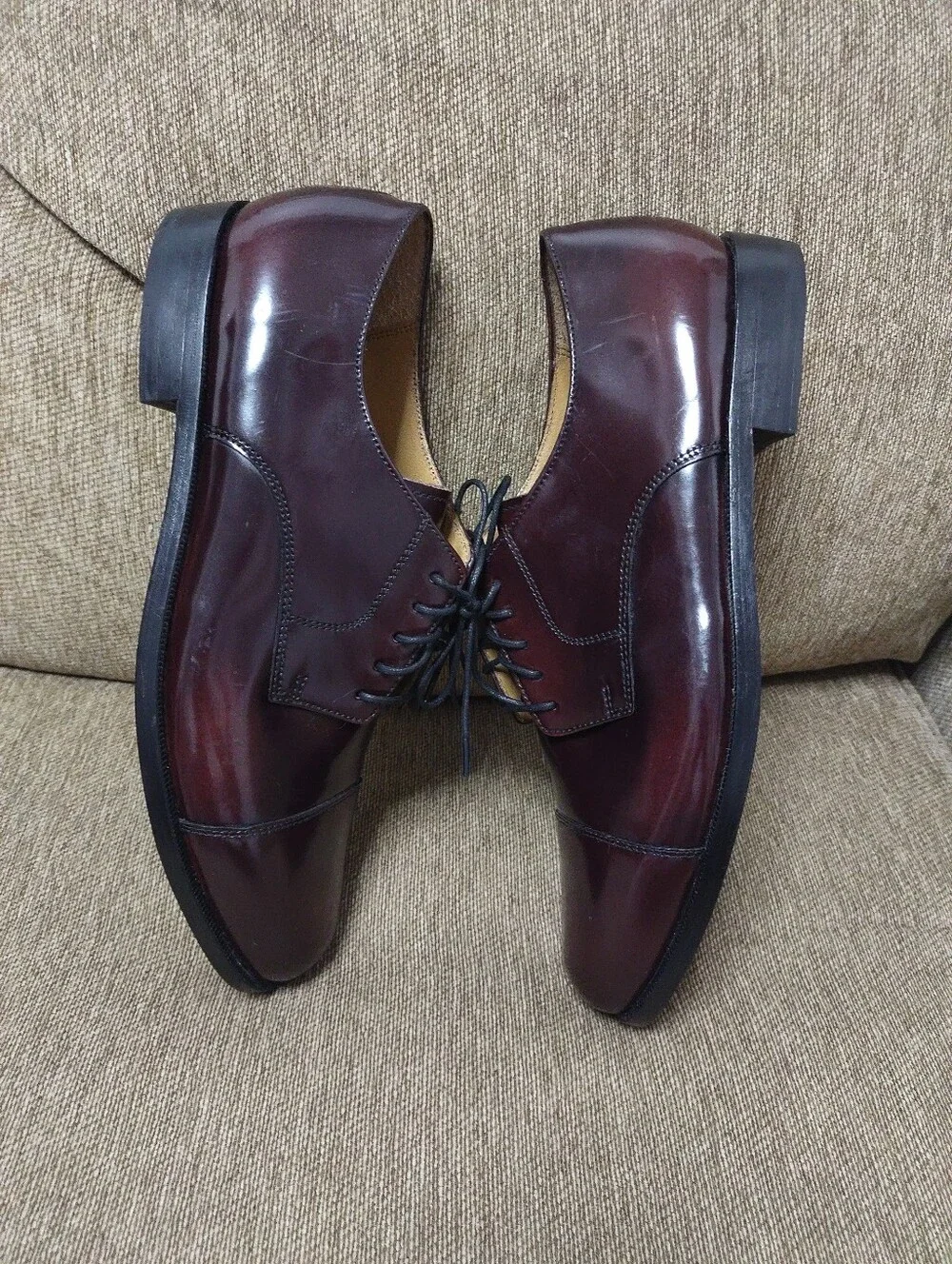 Cole Haan Men's Burgundy Leather Lace-Up Oxfords Size 11 D Dress Shoes